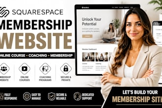design squarespace membership website online course coaching membership website
