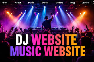 create music website, dj website, artist website and record label
