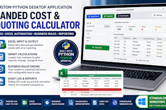 build custom python desktop app excel automation calculator windows software