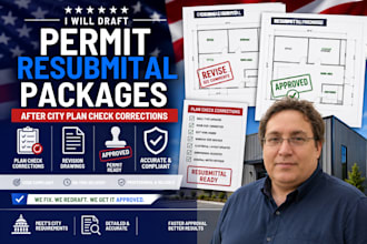 draft permit resubmittal packages after city plan check corrections