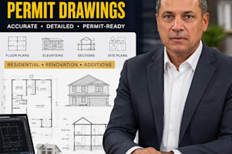 create professional architectural permit drawings and building plans