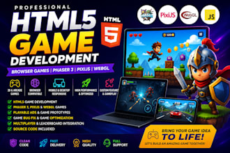 html5 game phaser 3, pixijs, construct 3, mugen engine, webgl game playable ad