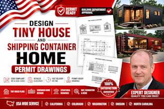 design tiny house and shipping container home permit drawings