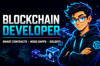 work as a blockchain developer for solidity smart contracts, web3 and dapp