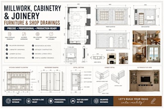 do millwork, cabinetry and joinery, furniture shop drawing, woodworking drawing