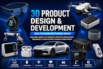 3d product design industrial consumer electronic smart device mvp or manufacture