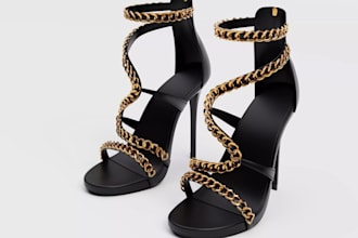 create realistic 3d heel models and photorealistic footwear renders