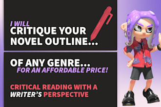 critique and beta read your novel outline of any genre