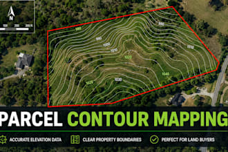 create parcel contour map with satellite background for land buyers