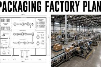 design packaging factory floor plans industrial production blueprint cad