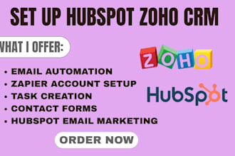 set up hubspot zoho CRM gohighlevel email marketing zapier business automations