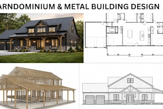 design barndominium, pole barn, metal building, house floor plans and cad