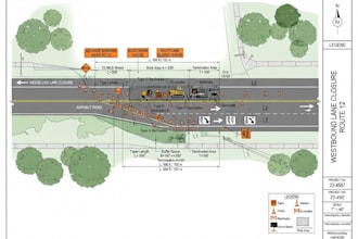 design traffic control plan for roadwork, parking lot and permits