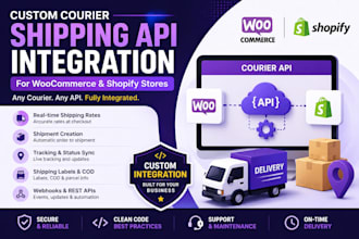 integrate any courier shipping API with woocommerce, shopify
