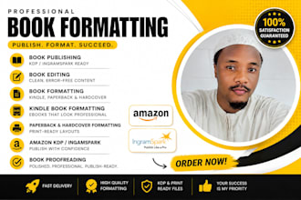 format book for ingramspark amazon kdp book formatting, hardcover and paperback