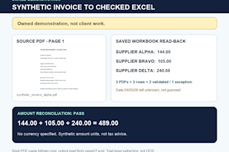 enter invoice details into an excel spreadsheet