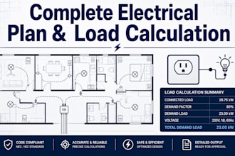 design complete electrical plan, layout and load calculation