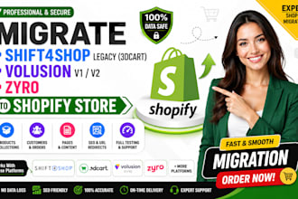 migrate shift4shop legacy 3dcart volusion v1 v2 zyro to ecommerce shopify store
