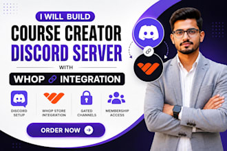 build course creator discord server with whop store membership integration