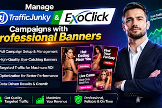 manage traffic junky and exoclick campaigns with professional banners