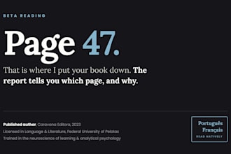 beta read your novel in brazilian portuguese or french, published author