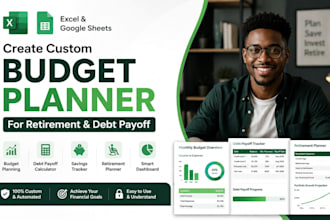 create custom budget planner excels google sheet for retirement and debt pay off