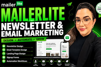 do mailerlite landing page form, newsletter, email template design automation