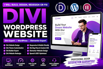build divi wordpress divi website divi builder divi expert elementor expert