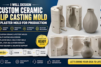 design custom ceramic slip casting mold and plaster mold