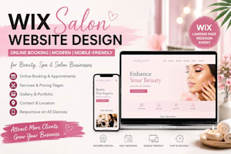 wix salon beauty spa online booking business website wix landing page redesign