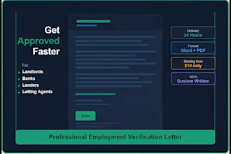 write a professional employment verification letter for rental or bank loan