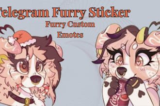 draw custom furry telegram sticker nsfw furry sticker furry pfp furry art