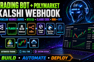 trading bot webhook polymarket kalshi openclaw hermes jarvis ai claude n8n vps