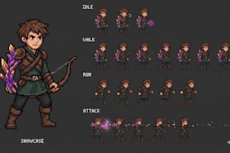 create pixel art animation pixel art sprite sheet 2d pixel art pixel character