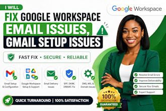 fix google workspace email issues, gmail setup issues