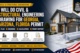do civil and structural engineering drawing for georgia arizona florida permit