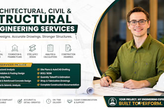 design architect, civil and structural engineering drawing in texas california