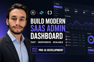 build a nextjs saas admin dashboard with tailwind CSS and shadcn UI