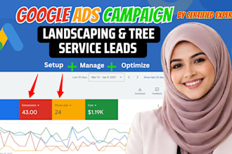set up google ads campaign for landscaping lawn care mowing tree removal service