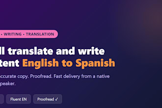 translate and write content english to spanish