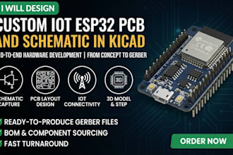 design custom iot esp32 pcb and schematic in kicad