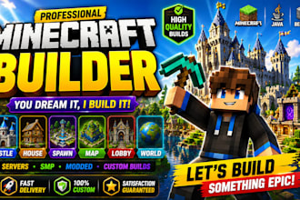 be your minecraft builder for castle base server spawn world java bedrock builds