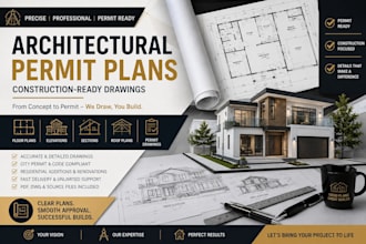 draft residential permit plans and construction ready architectural drawings