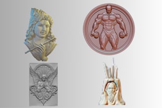 convert image to 3d bas relief portrait model for cnc carving or 3d printing