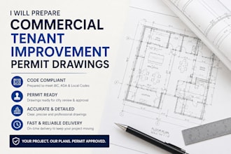 prepare commercial tenant improvement permit drawings