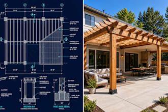 draw patio cover pergola and workshop permit drawings construction plans