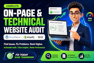 do onpage seo technical optimization website audit for shopify wix wordpress