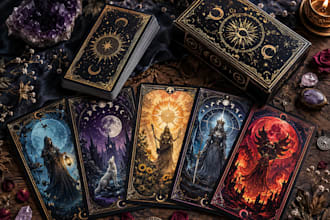 design custom tarot card game tarot deck playing cards tcg and card game artwork