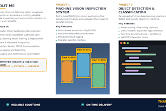 develop machine vision and image processing solutions
