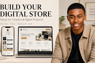 setup stan store payhip beacons ai and kofi digital product store